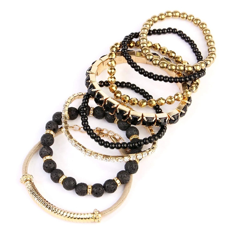 🆕 Bohemian Bracelet Set ~ Lava Gold - Picture 2 of 8